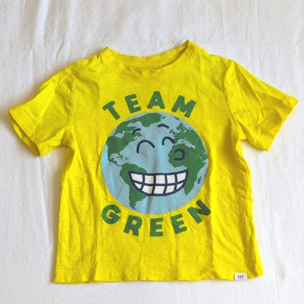 babyGap earth graphic yellow cotton crew neck t-shirt 4T toddler boys